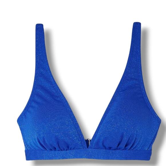 Xhilaration Juniors’ Blue Metallic Bralette Bikini Top – XS, Spandex Blend, New - Picture 1 of 8